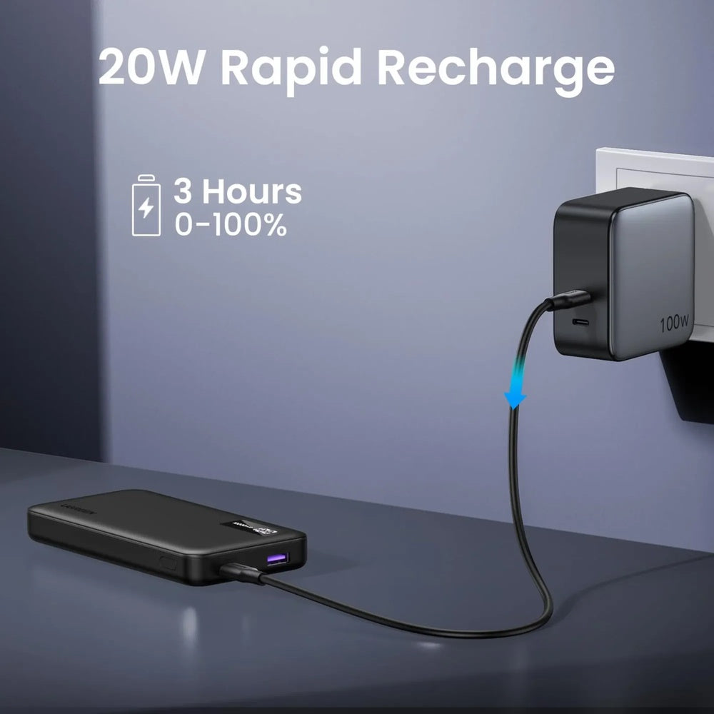 Power Bank Ugreen 10.000mAh 20W Carga Rapida Simultanea 1xUSB-A 212.5W 1xUSB-C 20W Pantalla LED 25742