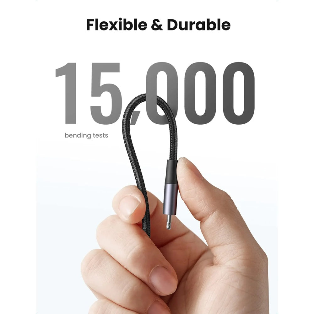 Cable Ugreen USB-C a Lightning 1m Certificado mFi Carga Rapida Estable 3Amp Trensado Resistente 60759