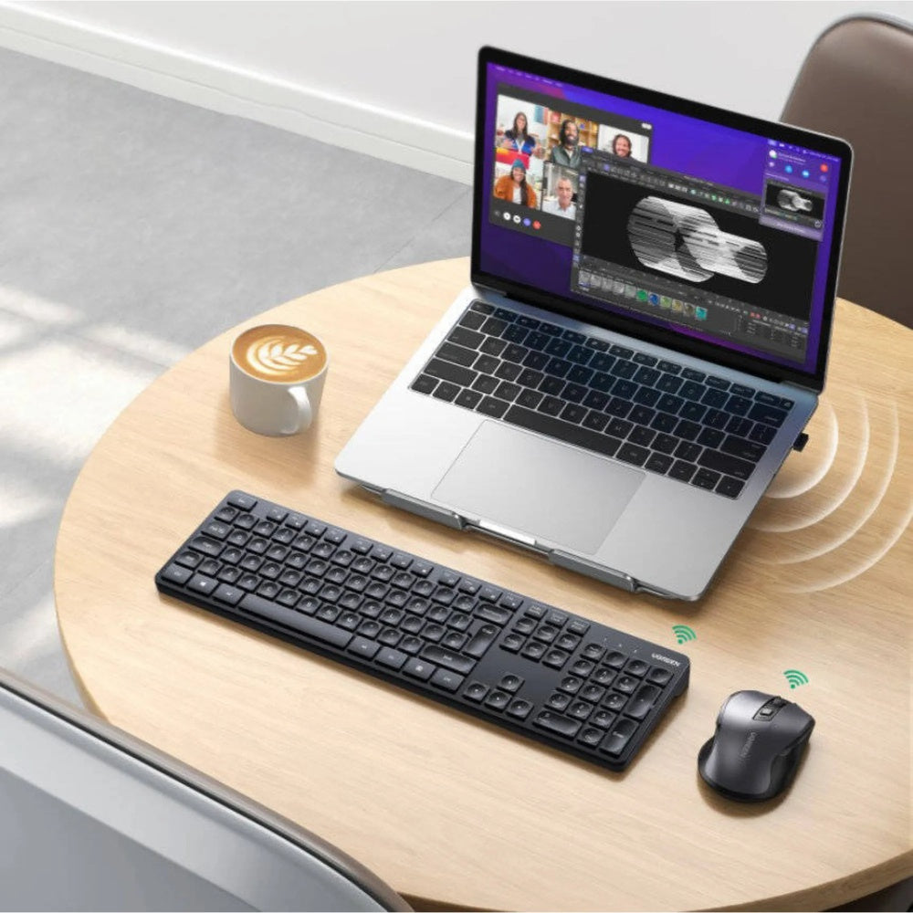 Combo Teclado+Mouse Ugreen Inalambrico Conexion 2.4GHz Alcance 10m Teclado Ergonomico Español Mouse hasta 4000DPI 45114