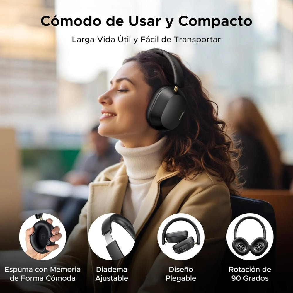 Audifonos Ugreen Hitune Max 5C Cancelacion de Ruido Activa Hibrida Avanzada Audio Hi-Res Sonido Espacial BT v5.4 35757