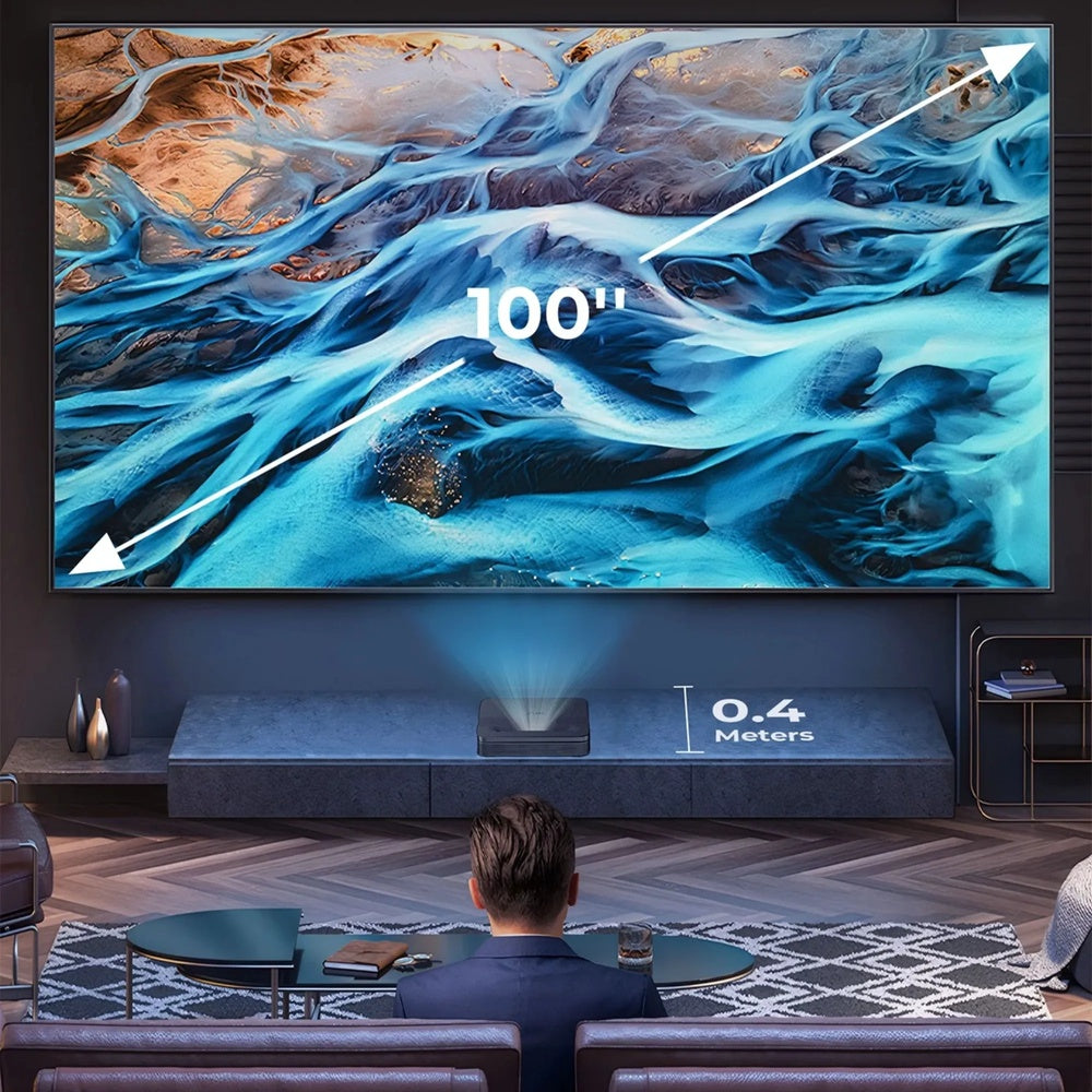 Proyector Havit FullHD 1080P hasta 100" 600 ANSI Lumens Android 11 Google TV Bateria Interna Uso Portatil PJ600Plus-BK