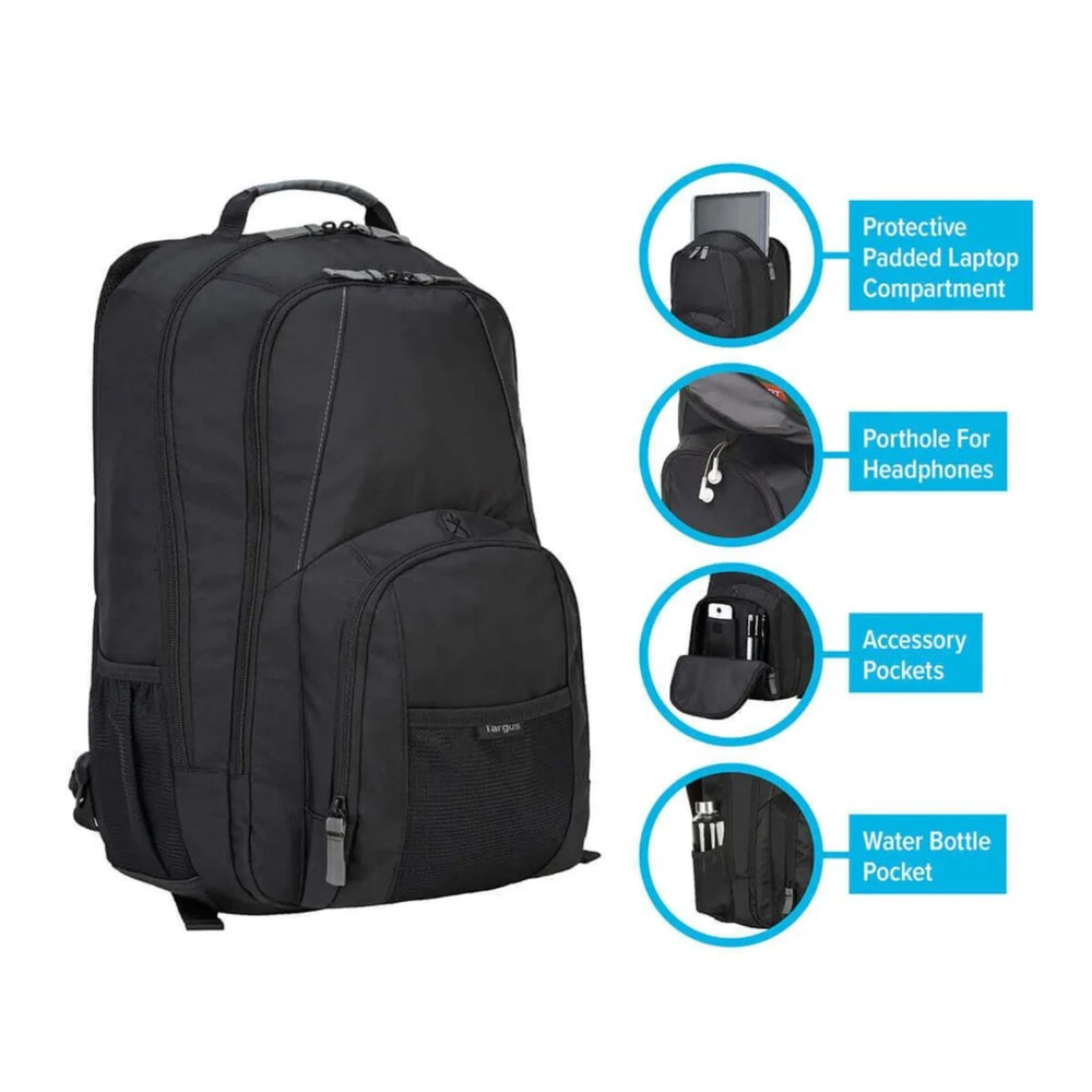 Mochila Targus Groove 17" Exterior Nylon 840D con Base PVC Interior Acolchado Versatil y Elegante Cap. 27Lt CVR617LP