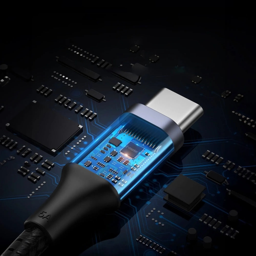 Cable Ugreen USB-C a USB-C 100W Longitud 0.5m Transferencia de Datos Conectores Reforzados Trenzado Nylon Premium 70427