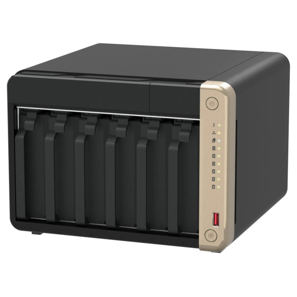 Servidor NAS QNAP de 6 Bahias Procesador Intel Celeron N5095 2.9GHz con 8GB RAM DDR4 Ampliable a 16GB, HOT SWAP, 2xEthernet 2.5GbE, 2xUSB-A 3.2, 1xHDMI 2.1 4K TS-664-8G-US