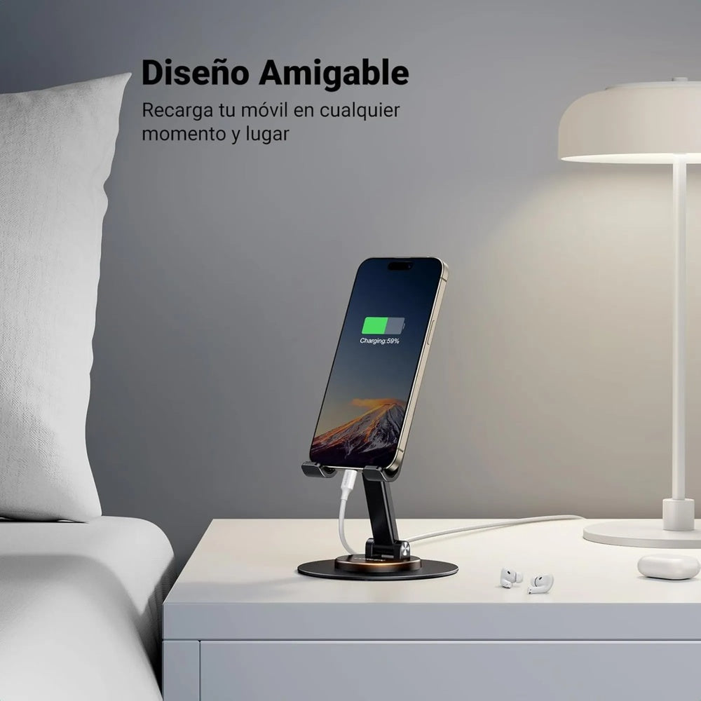 Soporta Ugreen para Celular Multiangulos con Rotacion Horizontal 360° Estable Proteccion Antideslizante Portatil 35152