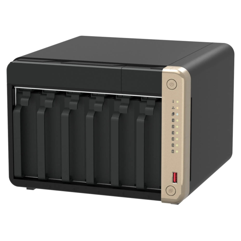 Servidor NAS QNAP de 6 Bahias Procesador Intel Celeron N5095 2.9GHz con 8GB RAM DDR4 Ampliable a 16GB, HOT SWAP, 2xEthernet 2.5GbE, 2xUSB-A 3.2, 1xHDMI 2.1 4K TS-664-8G-US