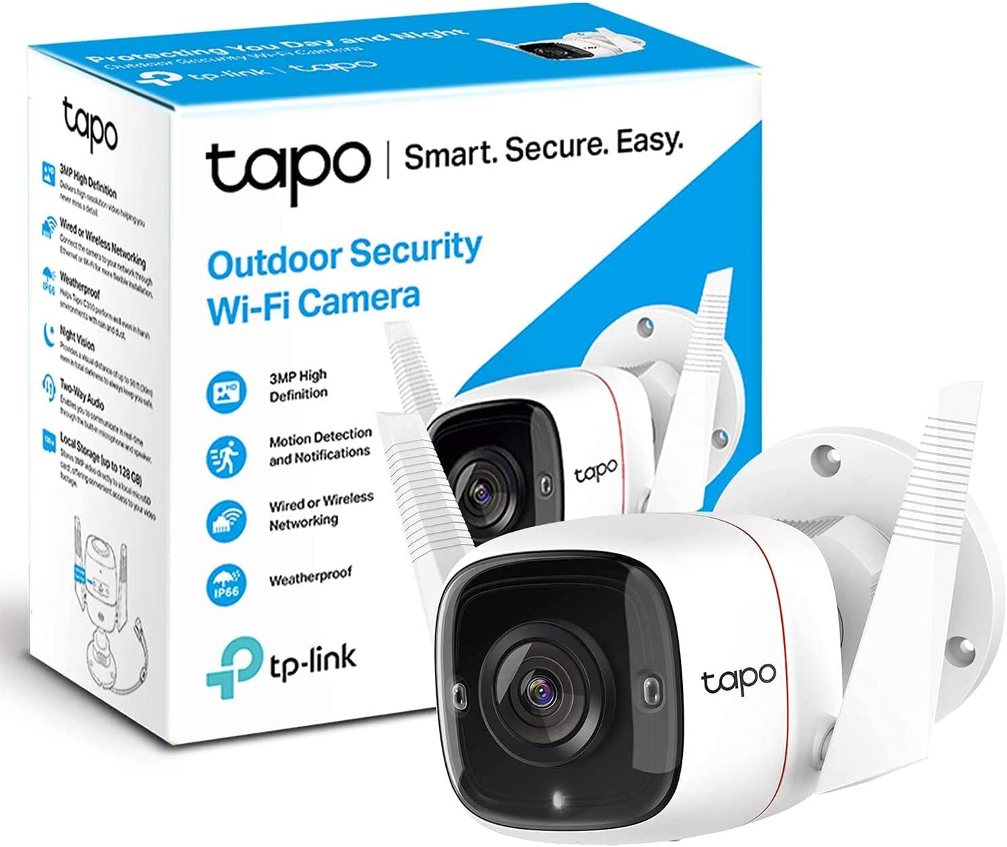 Camara Tapo Full HD 3MP WiFi Ethernet microSD Sensor Movimiento Audio 2 Vias IP66 Tapo C310