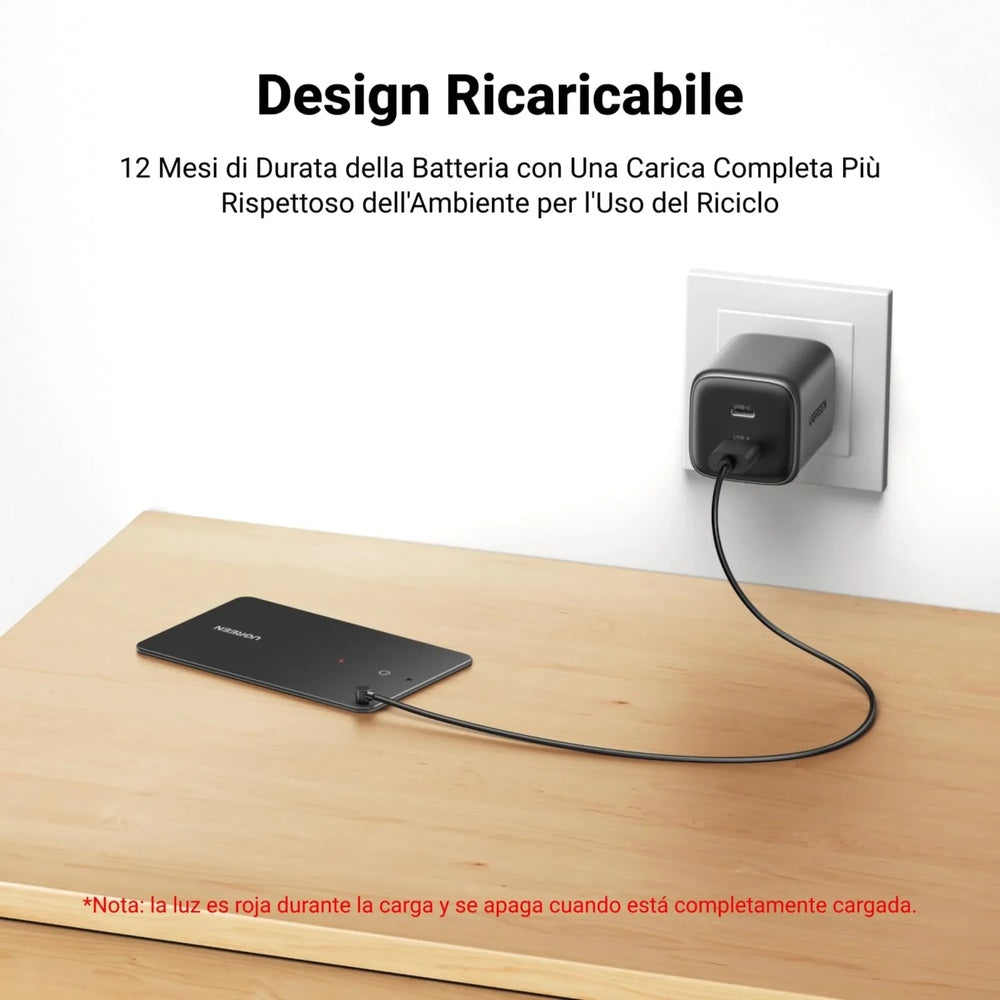 Buscador Localizador Ugreen Fine Track iOS Certificacion Apple FindMy Ultra Fino 1.7mm Alarma Potente 80dB IP68 45298