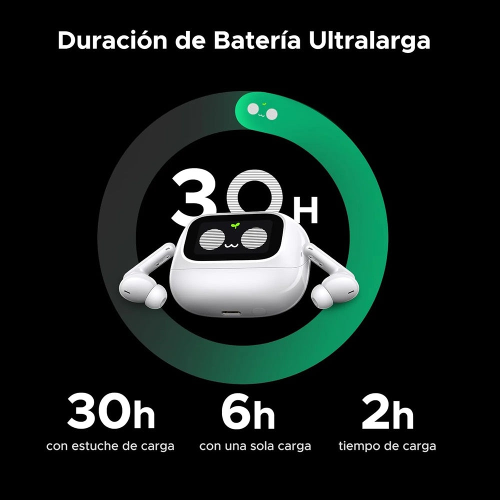 Auriculares Ugreen Echobuds Magic Pantalla Tactil Sonido Hi-Res con LDAC ANC con IA Audio Espacial Bateria 6h 55137