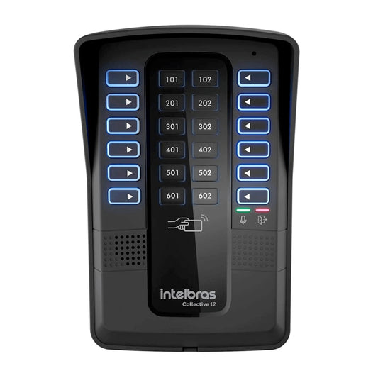 Central de Porteria Intelbras Collective 12 con Portero Electronico para Exterior hasta 12 Departamentos Llamada Sigilosa Entre Departamentos Acceso via RFID 4500032