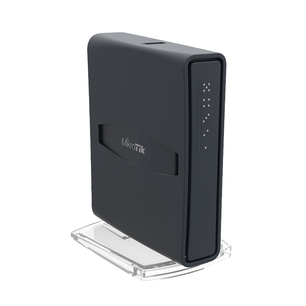Home Access Point Mikrotik HAP Lite Torre Frecuencia 2.4 y 5.0GHz Norma 802.11A/B/G/N/AC + 5 Ethernet 100Mbps CPU 650MHz RAM 64MB +1xUSB Soporta 3G/4G Licencia Nivel 4 Fuente Incluida RB952Ui-5ac2nD-TC