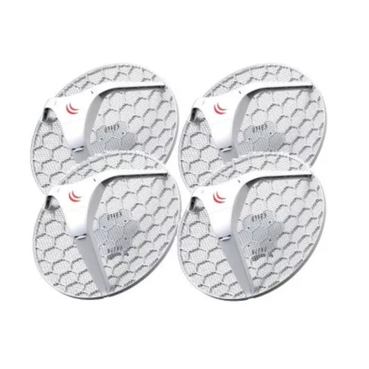 Pack de 4 Antena CPE Mikrotik Antena y Radio Integrada de 27dBi Polarizacion Doble 1 Ethernet 100Mbps PoE Pasivo RAM 64MB Licencia Nivel 3 RBLHG-5HPnD-XL4pack