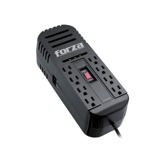 Estabilizador Forza Regulador Automatico de Voltaje 2200VA 1100W con 8 Salidas NEMA FVR-2202