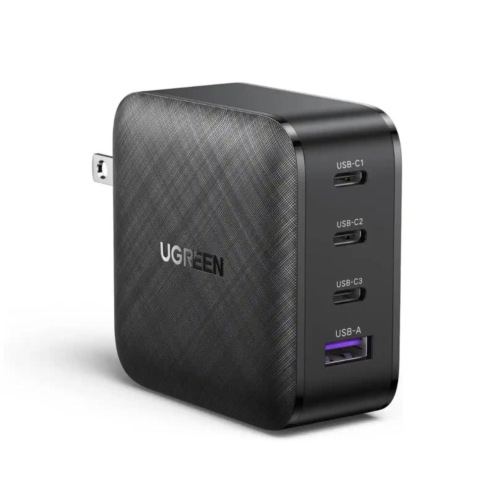Cargador Ugreen de 65W 3 Puertos USB-C 1 Puerto USB-A Tecnologia GaN Ligero y Compacto 70773