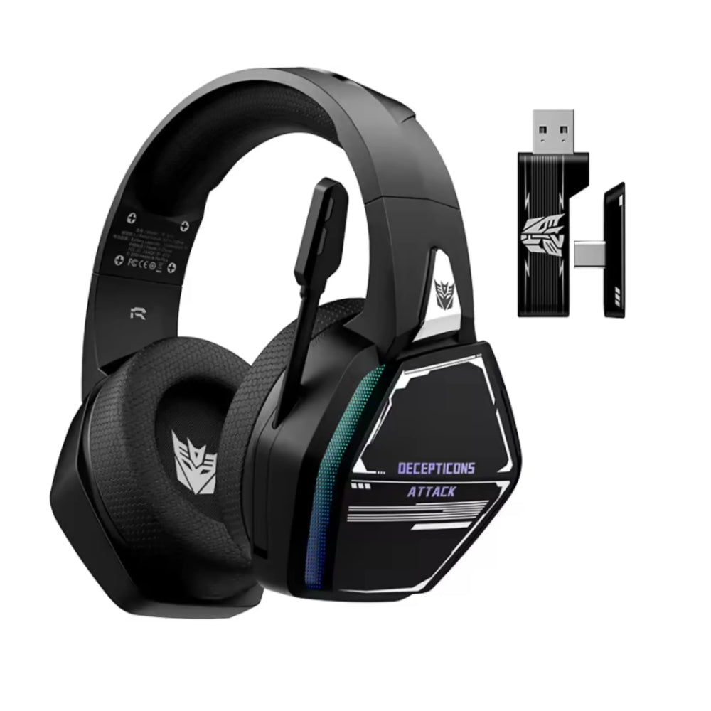 Audifonos Transformers Deceptions 7.1 Multiplataforma Sonido Tridimensional Surround 3D Conectividad Inalambrica USB-A USB-C Cableado Compatible con PC Celulares PS4 PS5 N Switch TF-G10-BK