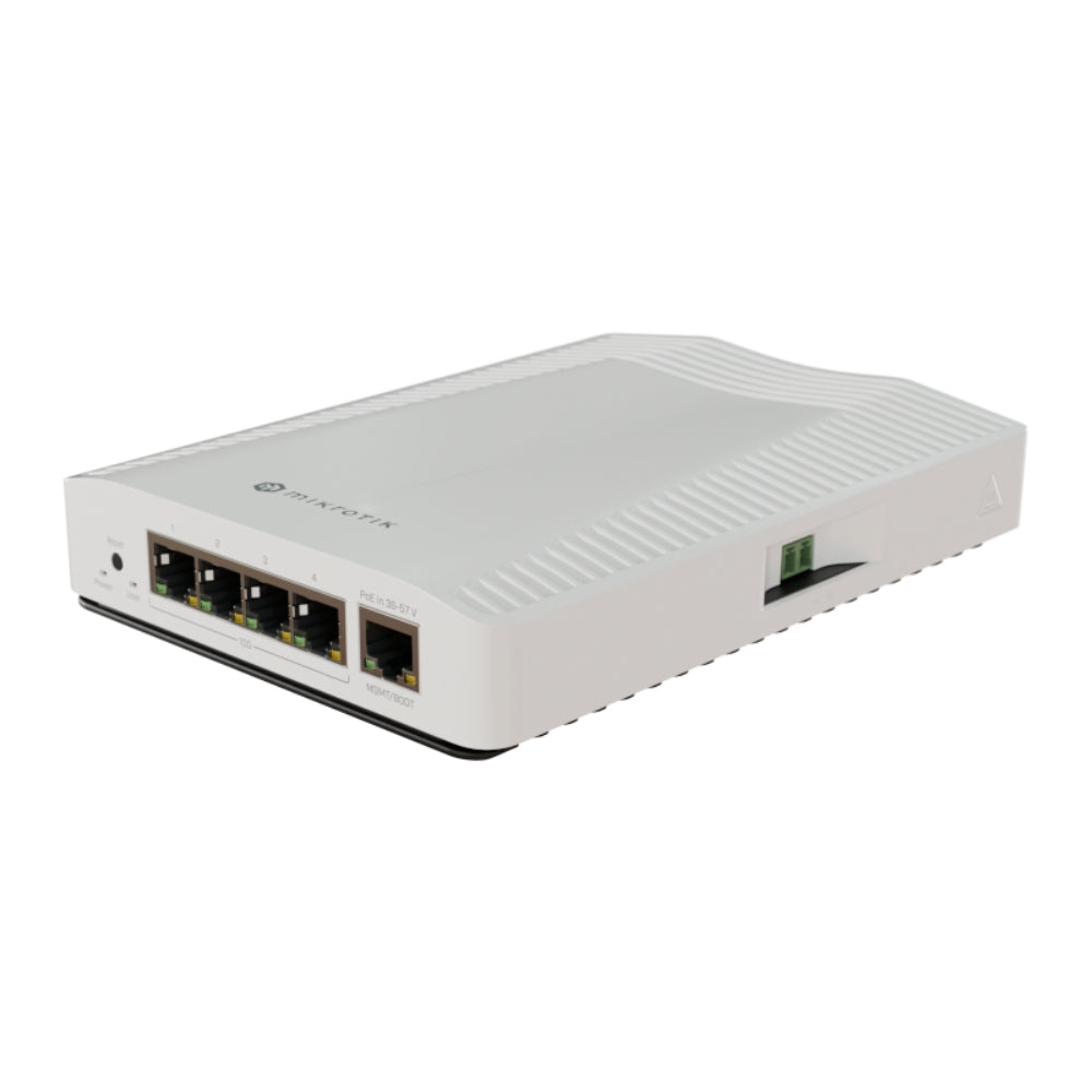 Cloud Router Mikrotik Switch 4 Puertos 10G Soporte DIN CPU Dual Core RAM 512MB RouterOS v7 Licencia Nivel 5 CRS304-4XG-IN