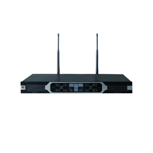 Receptor de Microfono ITC Inalambrico UHF Incluye 2 Microfonos 1 HeaDSet 2 Canales Independientes T-521UX
