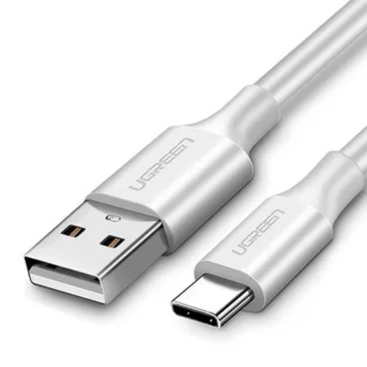 Cable Ugreen USB-A 2.0 a USB-C Carga Rapida 5V 3Amp Transferencia hasta 480Mbps Compatible con QD3.0 de 1M color Plateado 60121