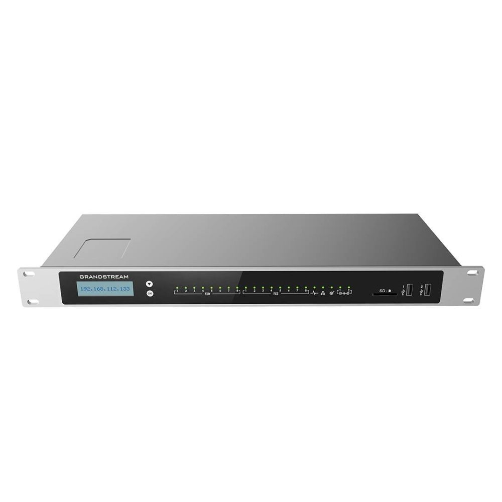 Central IP GranDStream 8 Troncales 8 Puertos FXO 2 Puertos FXS 1500 Cuentas SIP 200 Llamadas Simultaneas 2 Puertos Ethernet Gigabit Soporta Alimentacion PoE UCM6308A