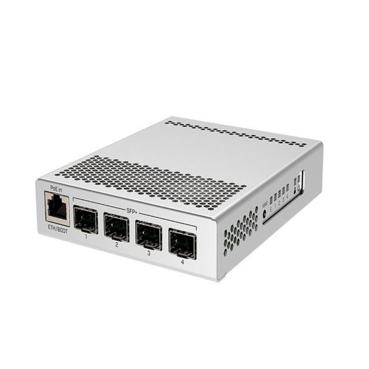 Cloud Router Mikrotik Switch Capa 3 con 4 Puertos SFP+ y 1 Ethernet Gigabit Dual Boot SwOS/RouterOS CPU Core RAM 512MB Licencia Nivel 5 Rackeable CRS305-1G-4S+IN