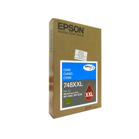 Cartucho de Tinta Epson T748 de Extra Alta Capacidad XXL Rendimiento hasta 7.000 Paginas color Cian T748XXL220-AL