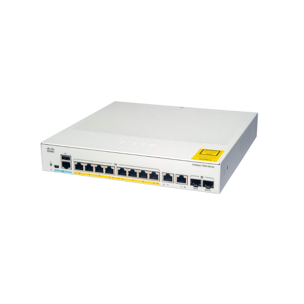 Switch Cisco Catalyst 1000 8 Puertos GE, PoE, 2x1G SFP PoE+ hasta 740 Watts C1000-8P-2G-L