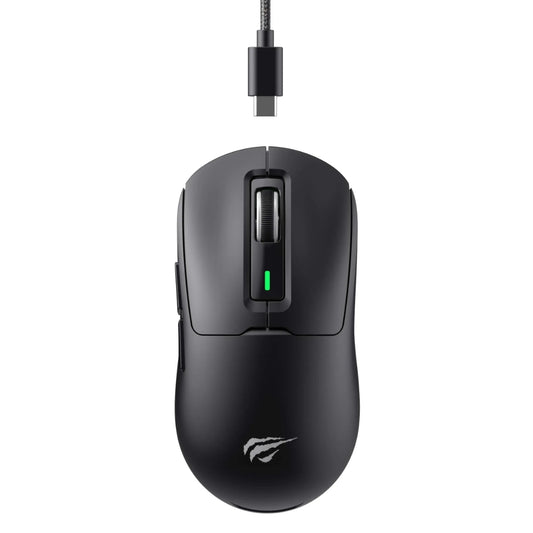 Mouse Havit Gamer Resolucion hasta 8000 DPI con conexion triple cable USB-C Modulo 2.4GHz Bluetooth 5.1 MS969SE-BK