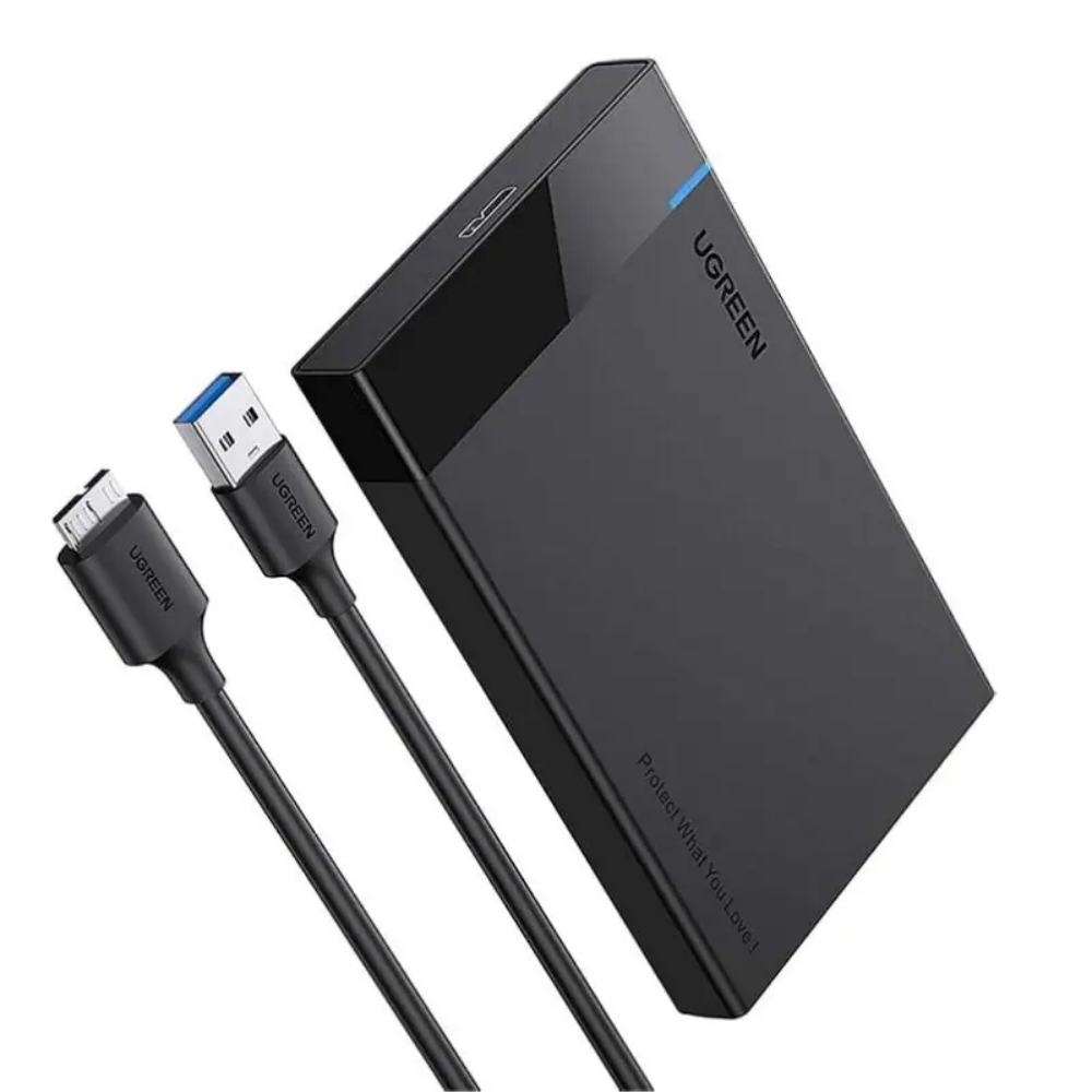 Case Externo Ugreen 2.5” SATA UASP para SSD HDD SATA I/II/III de 7 y 9.5mm Soporta hasta 10TB puerto USB-A 3.0 30847