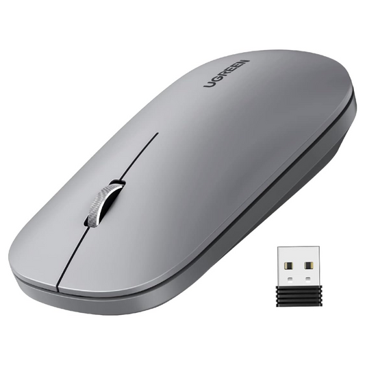 Mouse Ugreen Inalambrico 2.4GHz Ultra Slim hasta 4000 DPI color Gris 90373