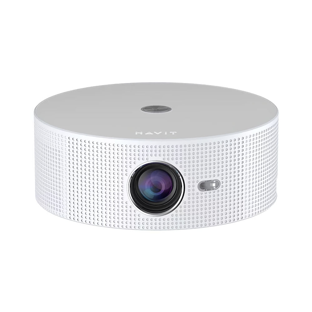 Proyector Havit Smart Imersivo HD Soporta FullHD 1080P Pantalla 32" hasta 200" 7500 Lumens 180 ANSI Lumens Semi Enfoque Automatico Doble Banda 2.4 y 5.0GHz PJ217-EU-WH