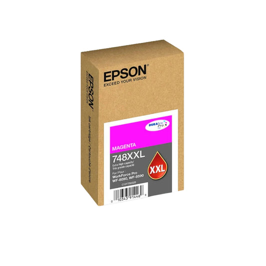 Cartucho de Tinta Epson T748 de Extra Alta Capacidad XXL Rendimiento hasta 7.000 Paginas color Magenta T748XXL320-AL