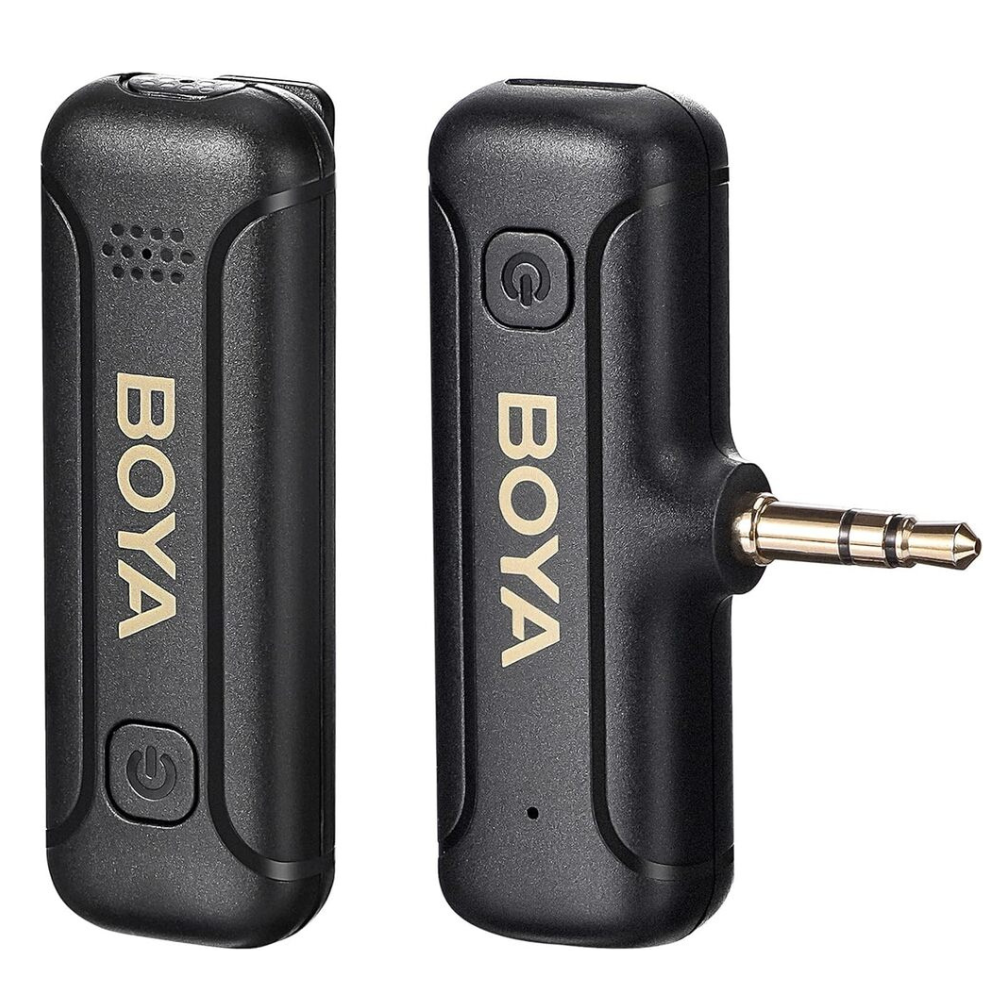 Microfono Inalambrico Boya Ultracompacto Sistema Doble Canal Omnidireccional Cancelacion de Ruido Conector Jack 3.5mm BY-WM3T2-M1
