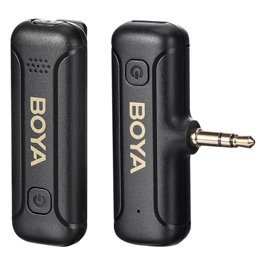 Microfono Inalambrico Boya Ultracompacto Sistema Doble Canal Omnidireccional Cancelacion de Ruido Conector Jack 3.5mm BY-WM3T2-M1