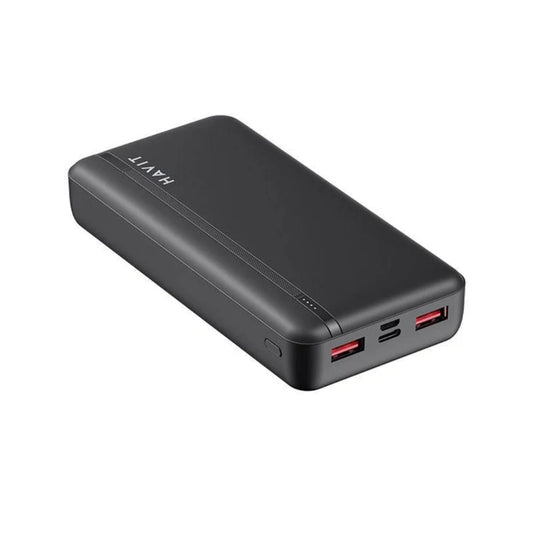 Cargador Portatil Havit Power Bank de 20.000 mAh puerto USB-A USB-C color Negro PB92-B