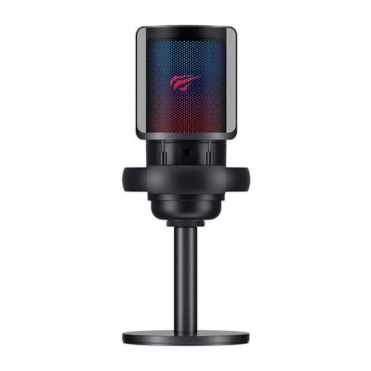 Microfono Havit RGB con Brazo Hidraulico para Streaming con Boton Tactil Mute Cardiode Frecuencia 30Hz a 20KHz GK50 PRO
