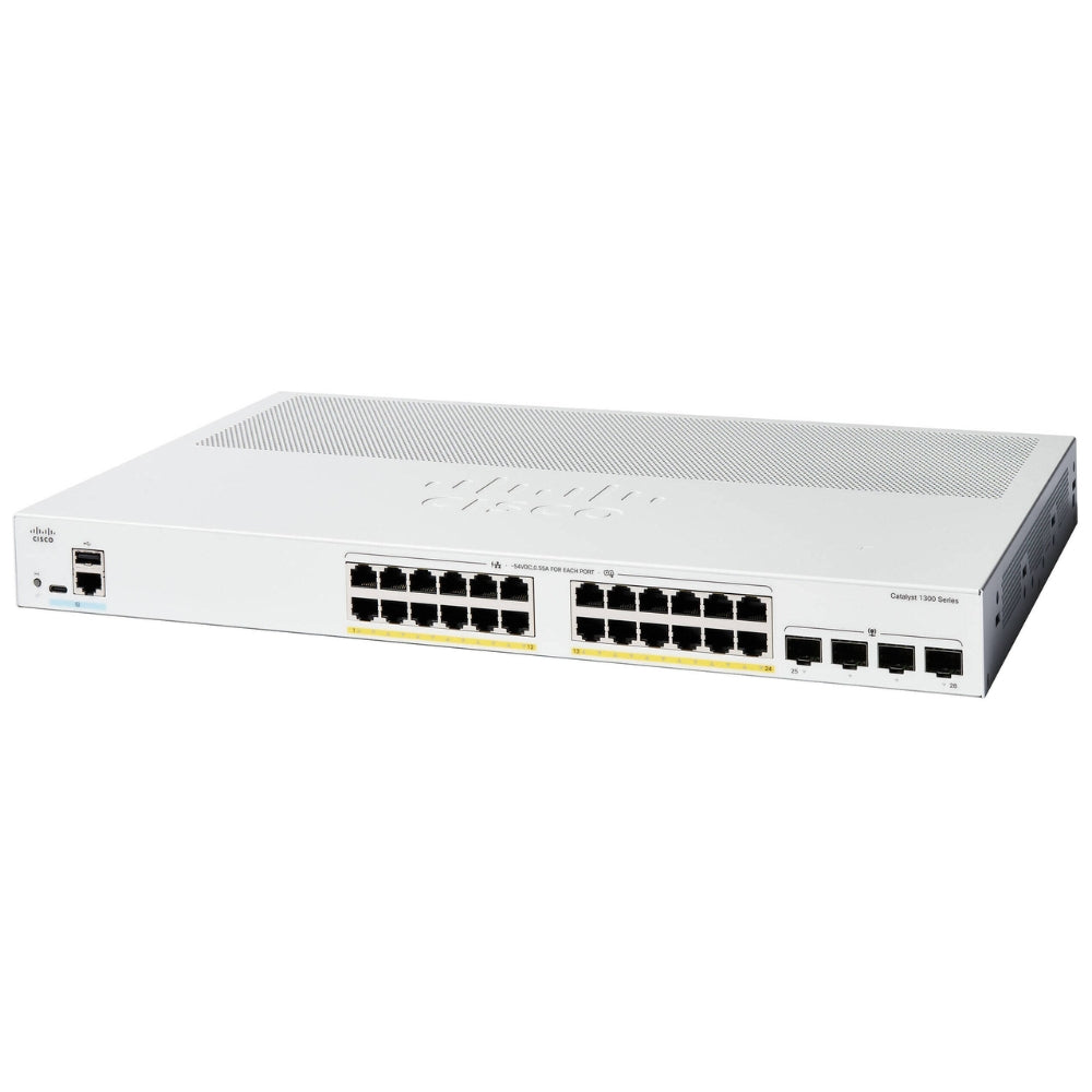 Switch Cisco Catalyst 1300 24 Puertos GE PoE 4x1G SFP C1300-24P-4G