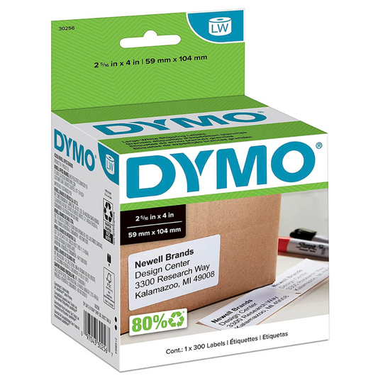 Etiqueta Dymo Labelwriter 300 Piezas de 59mm x 102mm 30256