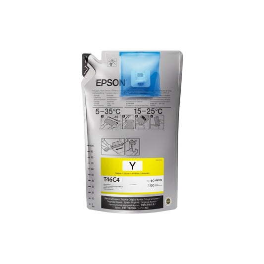 Cartucho de Tinta Epson T46C Ultrachrome DS para Plotter de Sublimacion color Amarillo de 6.6L T46C420