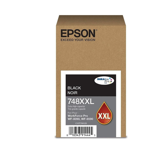 Cartucho de Tinta Epson T748 de Extra Alta Capacidad XXL Rendimiento hasta 10.000 Paginas color Negro T748XXL120-AL