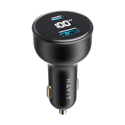 Cargador para Vehiculo Havit 100 Watts Salida 1xUSB-A 1xUSB-C CC100W-BK