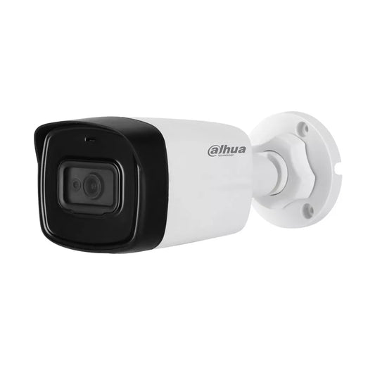 Camara Dahua HDCVI Bala 5MP Metal Plastico con Audio Lente 2.8mm IR 80 metros IP67 Lente Ahumado DH-HAC-HFW1500TLN-A-0280B