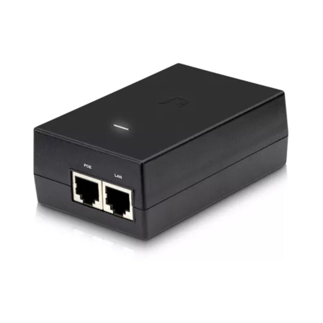 Inyector PoE Ubiquiti 48Vdc Potencia 24Watts Corriente 0.5Amp 2xEthernet Compatible con Camaras IP Dahua UB-POE-48-24W