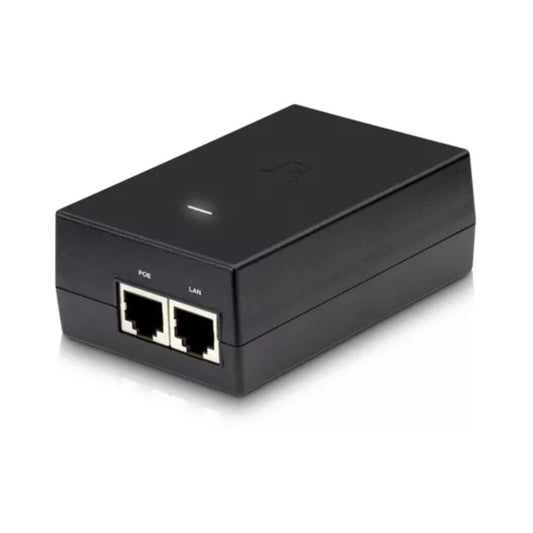 Inyector PoE Ubiquiti 48Vdc Potencia 24Watts Corriente 0.5Amp 2xEthernet Compatible con Camaras IP Dahua UB-POE-48-24W