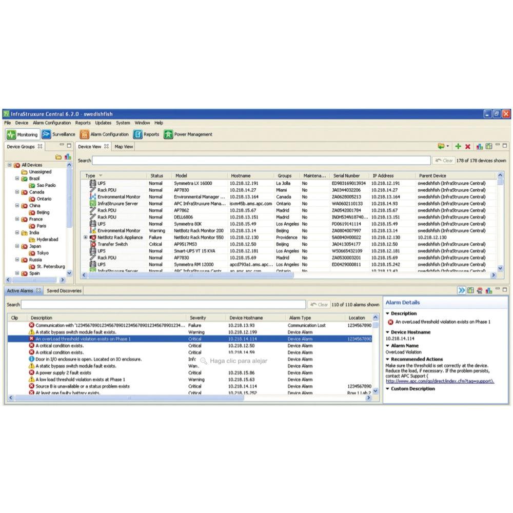 StruxureWare APC Software de Data Center Expert Basic hasta 525 Dispositivos 15 Camaras AP9465