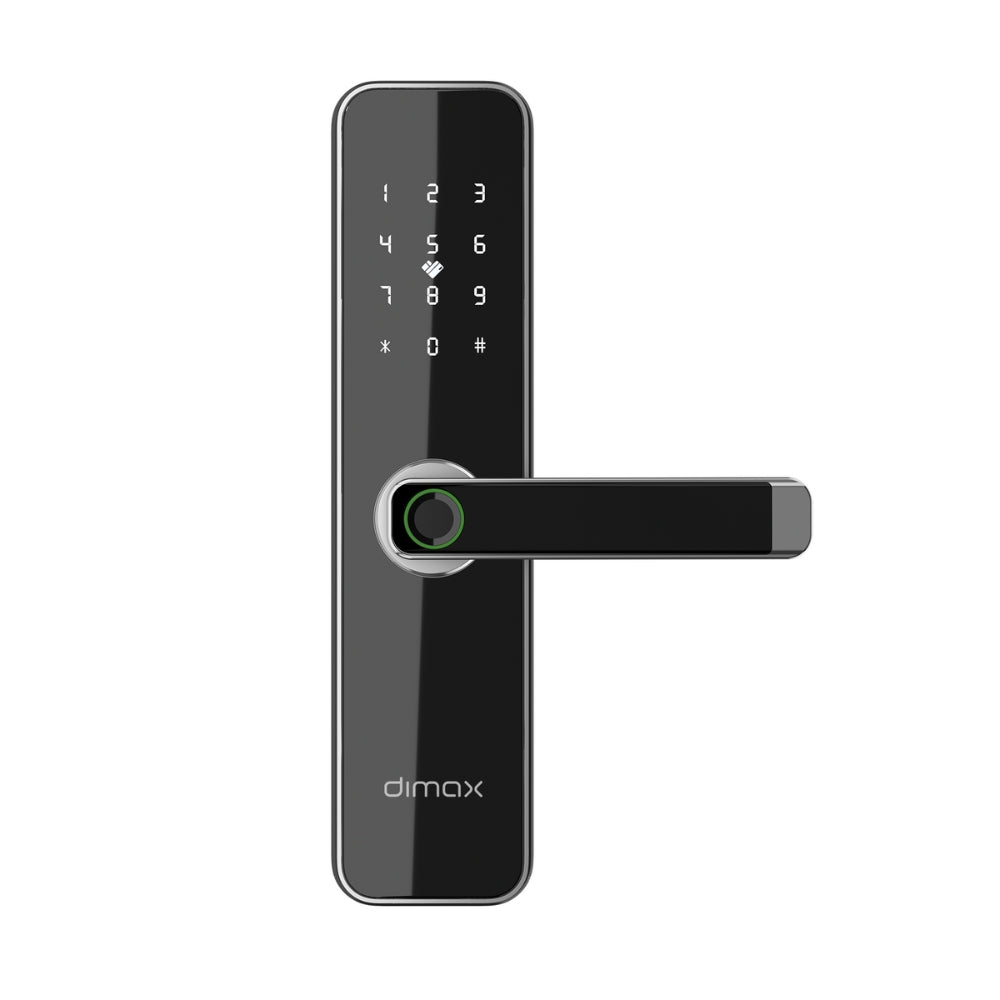 Cerradura Inteligente Dimax Aleacion de Aluminio Funciona con APP Huella Tarjeta Llave Contraseña Requiere 4 pilas AA diseño Moderno Mortaja 5050 color Gris B029