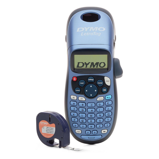 Etiquetadora Dymo Letratag LT-100H Incluye 1 cinta papel letra Negro fondo Blanco 2174534