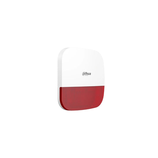 Sirena Dahua Inalambrica para Exterior Multiples Sonidos de Alarma Montaje en Pared Bateria Integrada IP65 DHI-ARA13-W2R DHI-