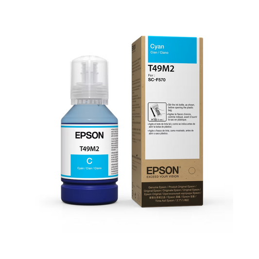 Botella de Tinta Epson T49M Ultrachrome DS para Plotter color Cian de 140ml T49M220