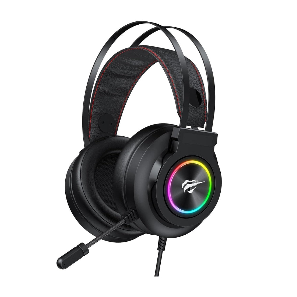 Audifonos Havit Gamer RGB Altavoz con Driver de 50mm Sonido Envolvente 3D Microfono Omnidireccional Orejeras de Corteza Suave H654D