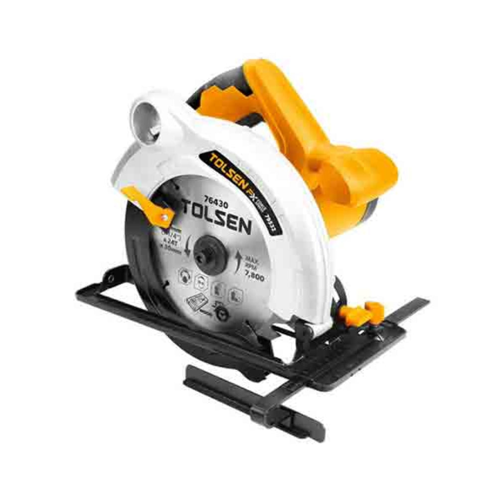 Sierra Circular Tolsen de 1300Watts Industrial Velocidad 5000RPM Diametro de Hoja 185mm 79532